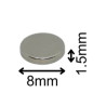 Neodymium Premium Magnets N35 NdFeB 8x1.5mm