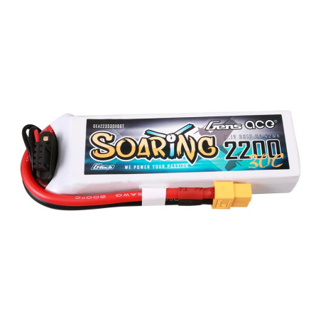 Gensace 2200Mah 11.1v 3S 30C Soaring LIPO Battery